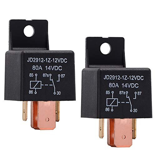 2 Pack Car Relay 12V 80 AMP 5 Pin JD29121Z12VDC 80A 14VDC SPDT Truck ...