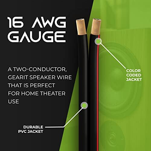 Cavo Per Altoparlanti GearIT Pro Series 18 AWG – 30.5m, Conduttori CCA, Per Home Theater E Auto