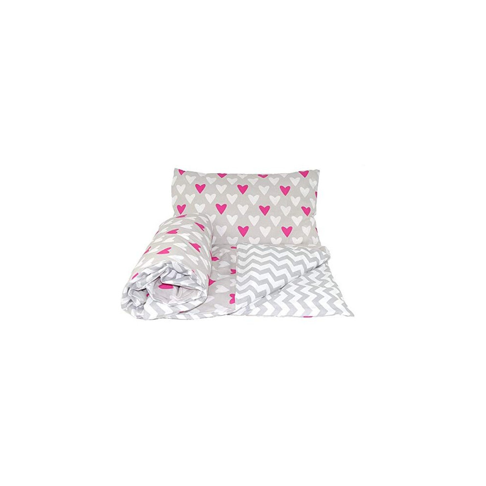 Reversible 2pcs Baby Bedding Set DuvetQuilt Cover Pillowcase 120x90cm for cots and cotbeds 12 Cotton 2 Count Pack of 1