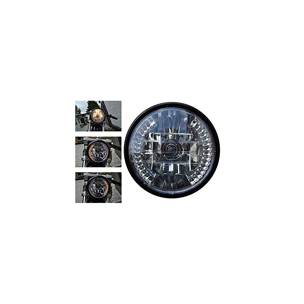 Motorbike Headlight Built In Led Indicators 7 Inch Halogen 12V 35W Custom Project Cafe Racer Streetfighter Street Scrambler 5060502560322