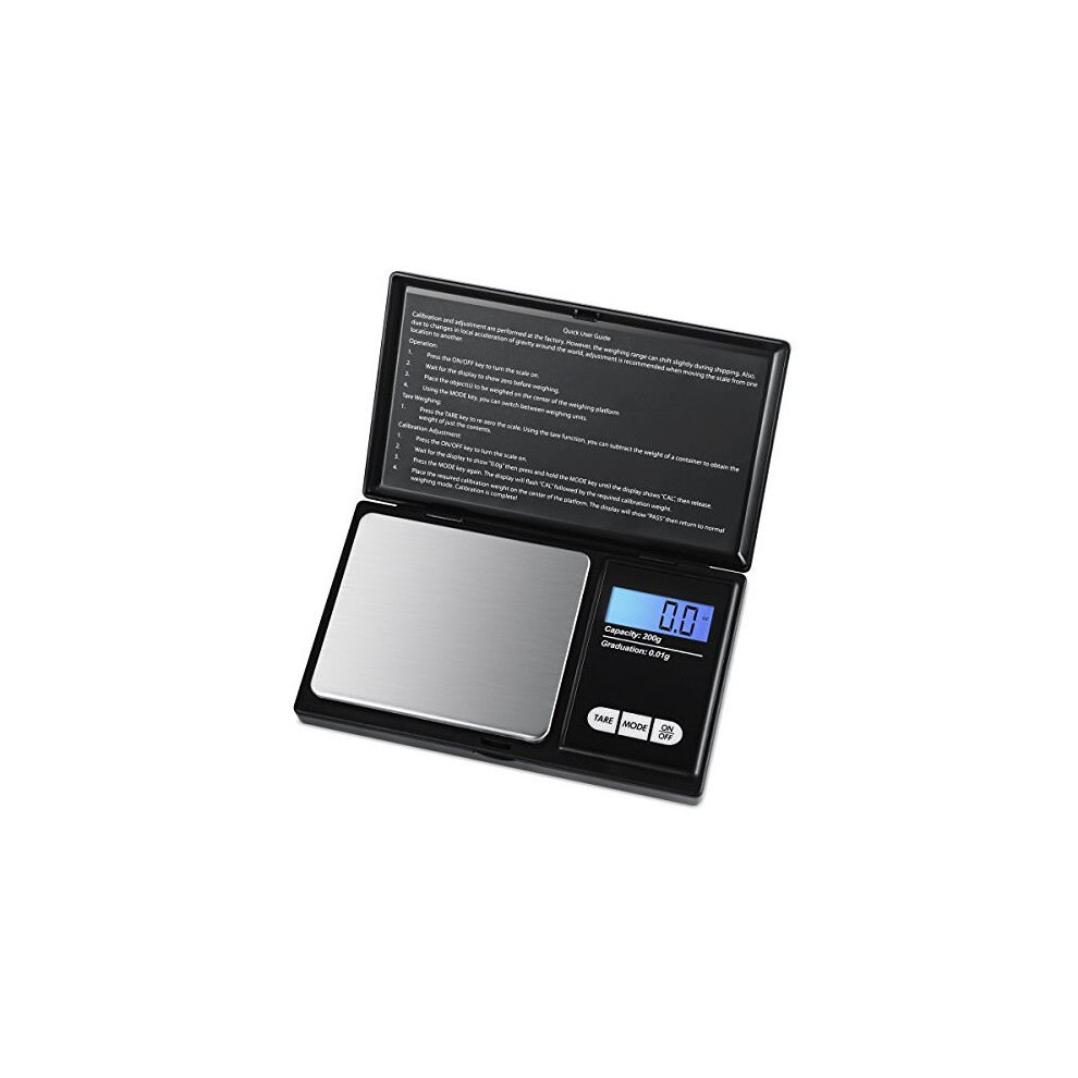 Digital Pocket Scale 200g Precision Mini Jewelry Scales Portable Digital Scales with LCD Backlit Display Tare Function 001g Precise for Gold Jewellery