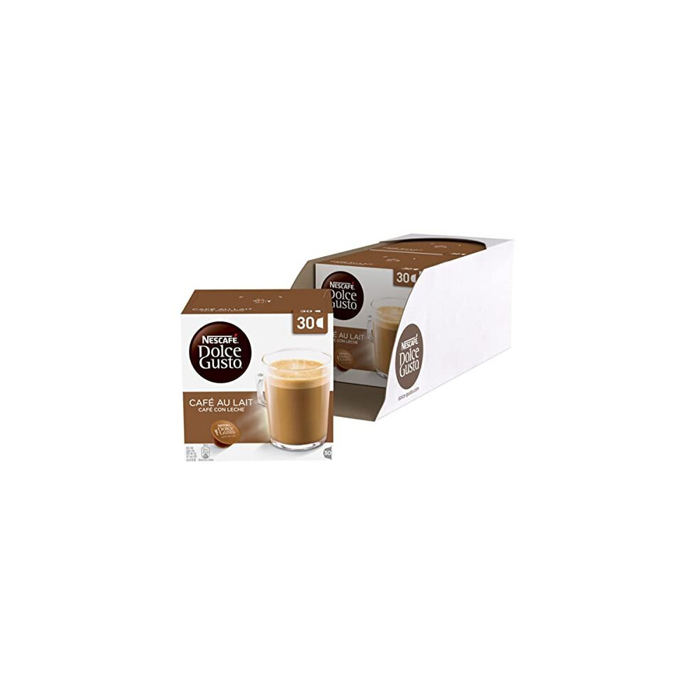 Nescafe Dolce Gusto Caf Au Lait Coffee Pods Pack of 3 Total 90 Capsules