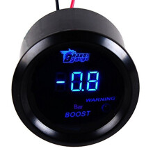 Mintice 2 52mm Black Car Motor Digital Blue LED Light Bar Turbo Boost LED Gauge Meter