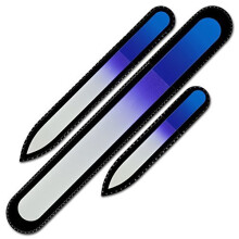 Glass Nail File Mont Bleu Premium Set of 3 Crystal Nail Files in Velvet Pouch gifts for women Best Glass Nail Files for natural nails Washable Double