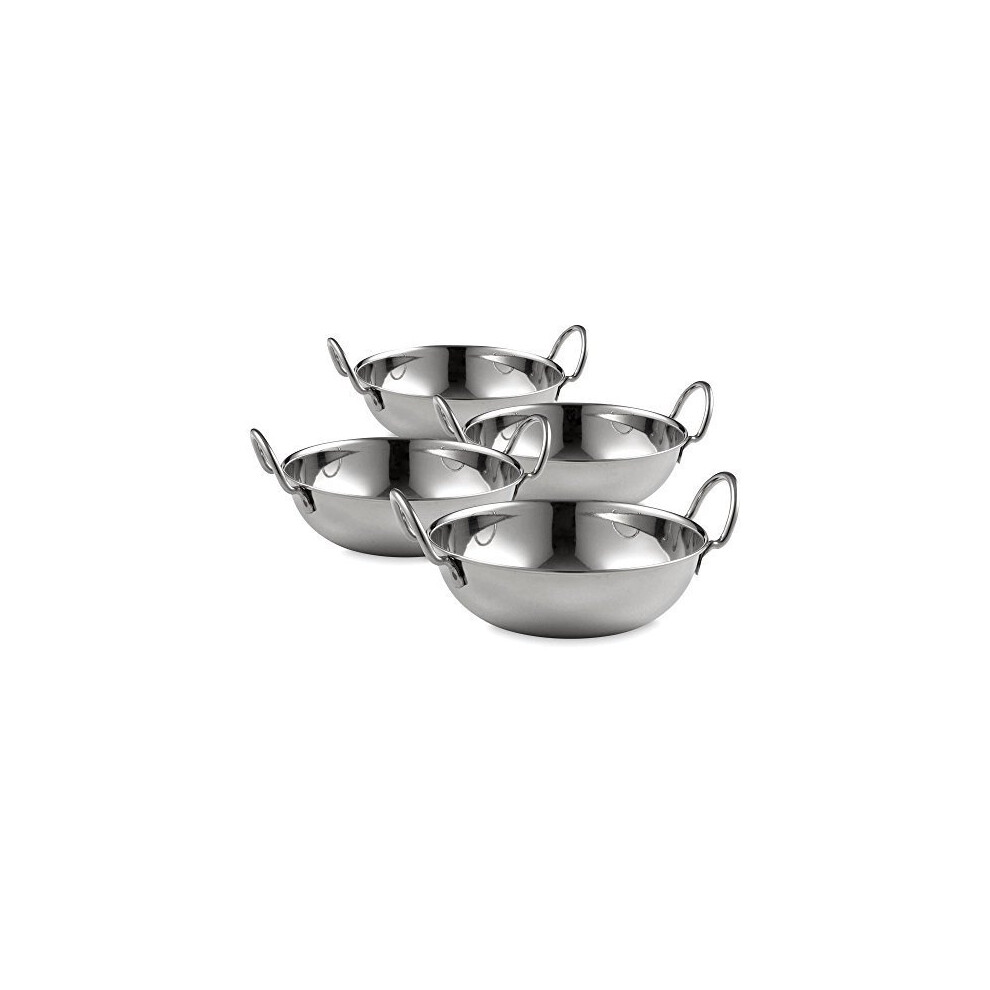 Set of 8 Stainless Steel Balti Bowls 15cm