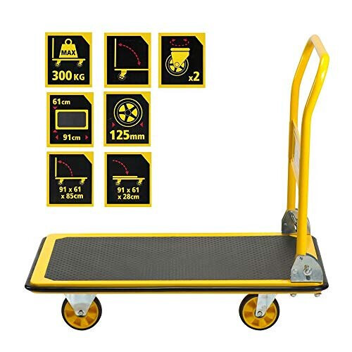 STANLEY Stanley Stalen Platformwagen-300KG, Geel, SXWTD-PC528 1
