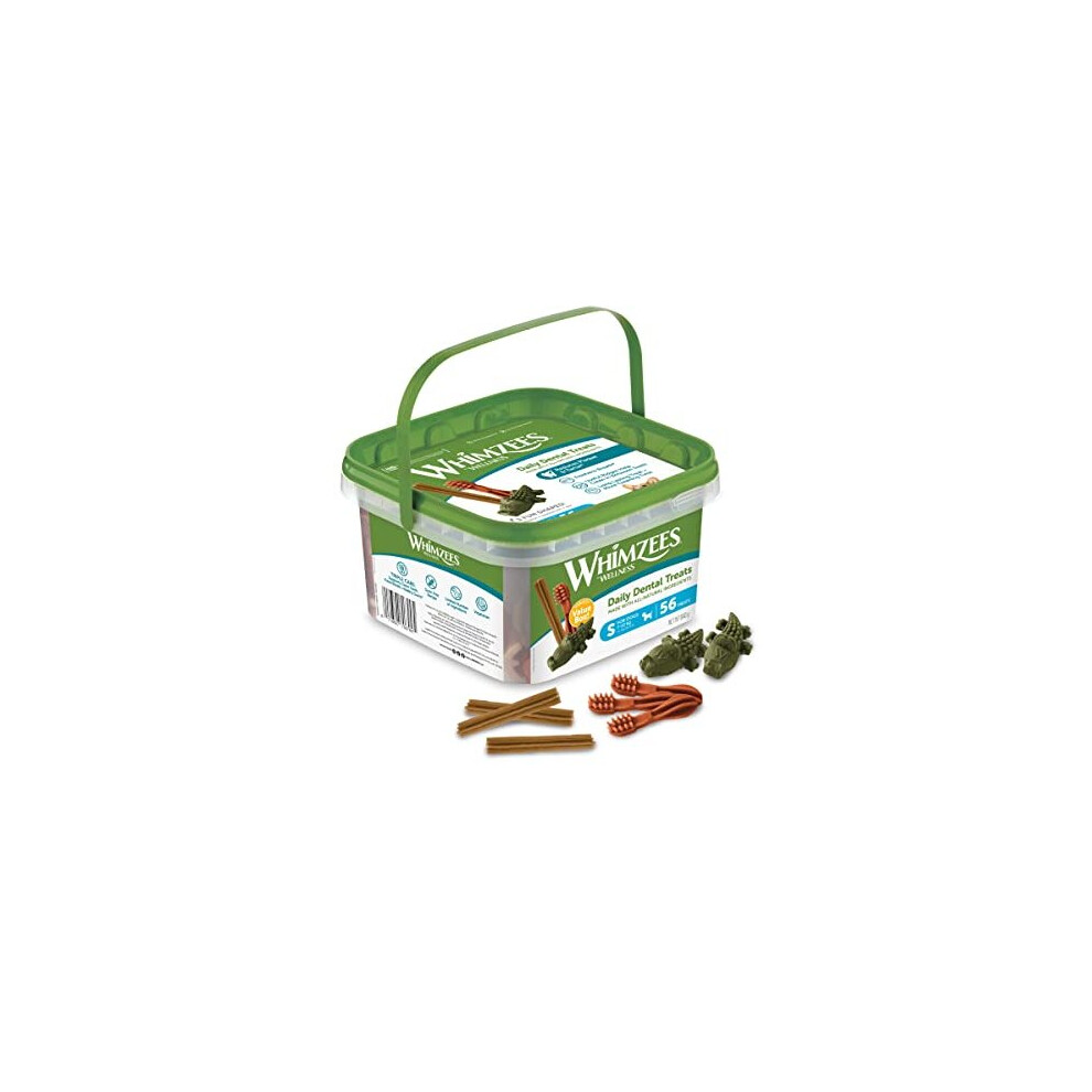 By Wellness Variety Box Mixed Shapes Natural and GrainFree Dog Chews Dog Dental Sticks for Small Breeds 56 Pieces Size S