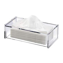 Acrylic Tissue Box Cover Clear Tissue Holder Napkin Dispenser for Home Office Car Rectangular