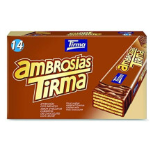 Tirma Milk Chocolate Wafers Hazelnut Cream Filled NonGMO Suitable for Vegetarians Individually Wrapped Snack 1 box 14 Wafers 301g