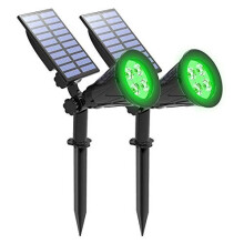 Green Solar Lights Outdoor 4 LED Solar Garden Lights IP65 Waterproof AutoonOff 2 Bright Modes Security Lights Landscape Light for Garden Tree Yard
