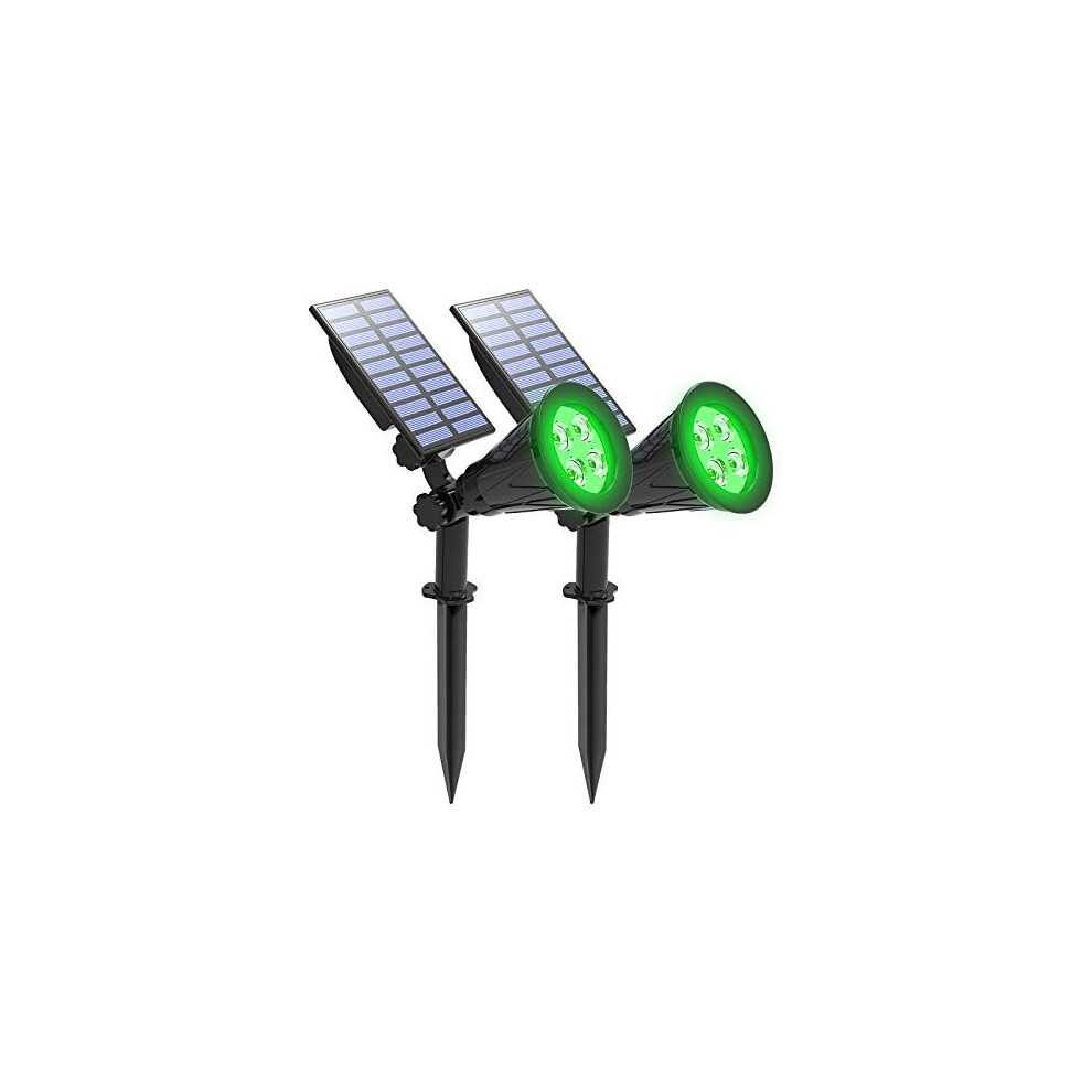 Green Solar Lights Outdoor 4 LED Solar Garden Lights IP65 Waterproof AutoonOff 2 Bright Modes Security Lights Landscape Light for Garden Tree Yard