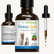 Stress Gold For Cats Organic Natural Cat Calming And Anxiety Relief For Stressful Situations In Felines 2 Oz59Ml