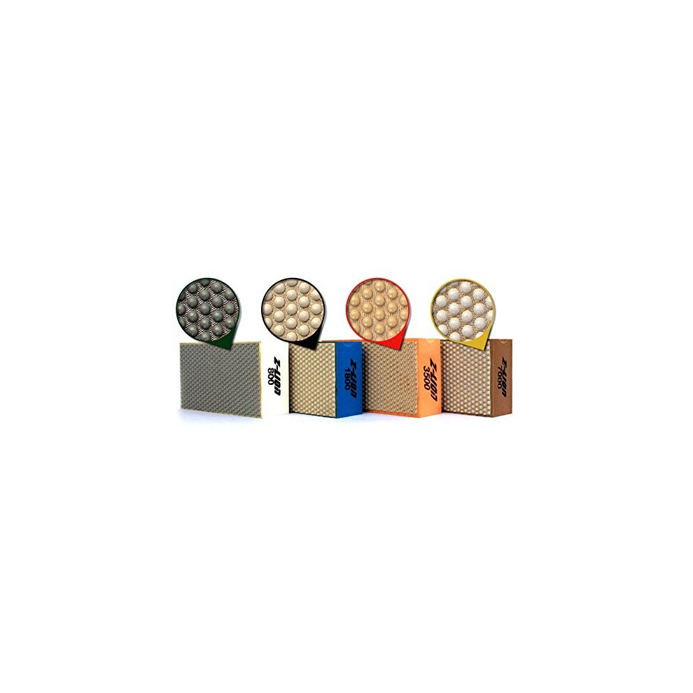 Resin Diamond Hand Sanding Pads for Stone Glass Ceramic Marble GraniteSet of 4 Pcs