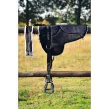 New Non slip Bottom Micro suede BAREBACK Saddle PAD with free girth and stirrups BLACK BROWN BLACK