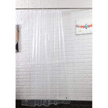 180cm Wide x 200cm Long MildewProof Shower Curtain Liner Clear Eco PEVA 8 Gauge Waterproof Bathroom Curtain Weighted With 12 Hooks