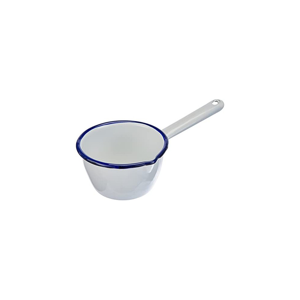 Blanca Conical Saucepan with Spout 10 cm whiteBlue enamelled steel 10 x 10 x 6 cm-image-OPC-PBKTJQX-NEW