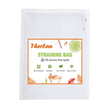 Therpin 75 Micron Nylon Straining Bag Fine Mesh Food Strainer Filter Bags for Nut Milk Green Juice Cold Brew Home Brewing 22cm x 32cm