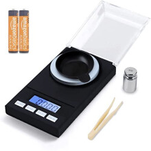 High Precision Scales 50 x 0001g Professional Digital Milligram Scale Pocket Scale Laboratory Letter Gold Jewelry Scale with Tweezer Calibration