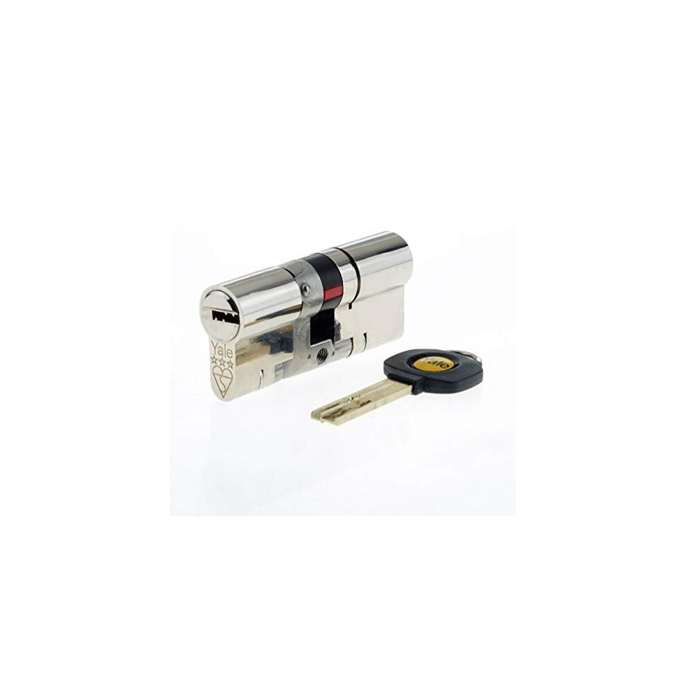 Yale Pys34040n Antisnap 3 Star Euro Double Cylinder High Security 4040 80Mm Nickel Finish