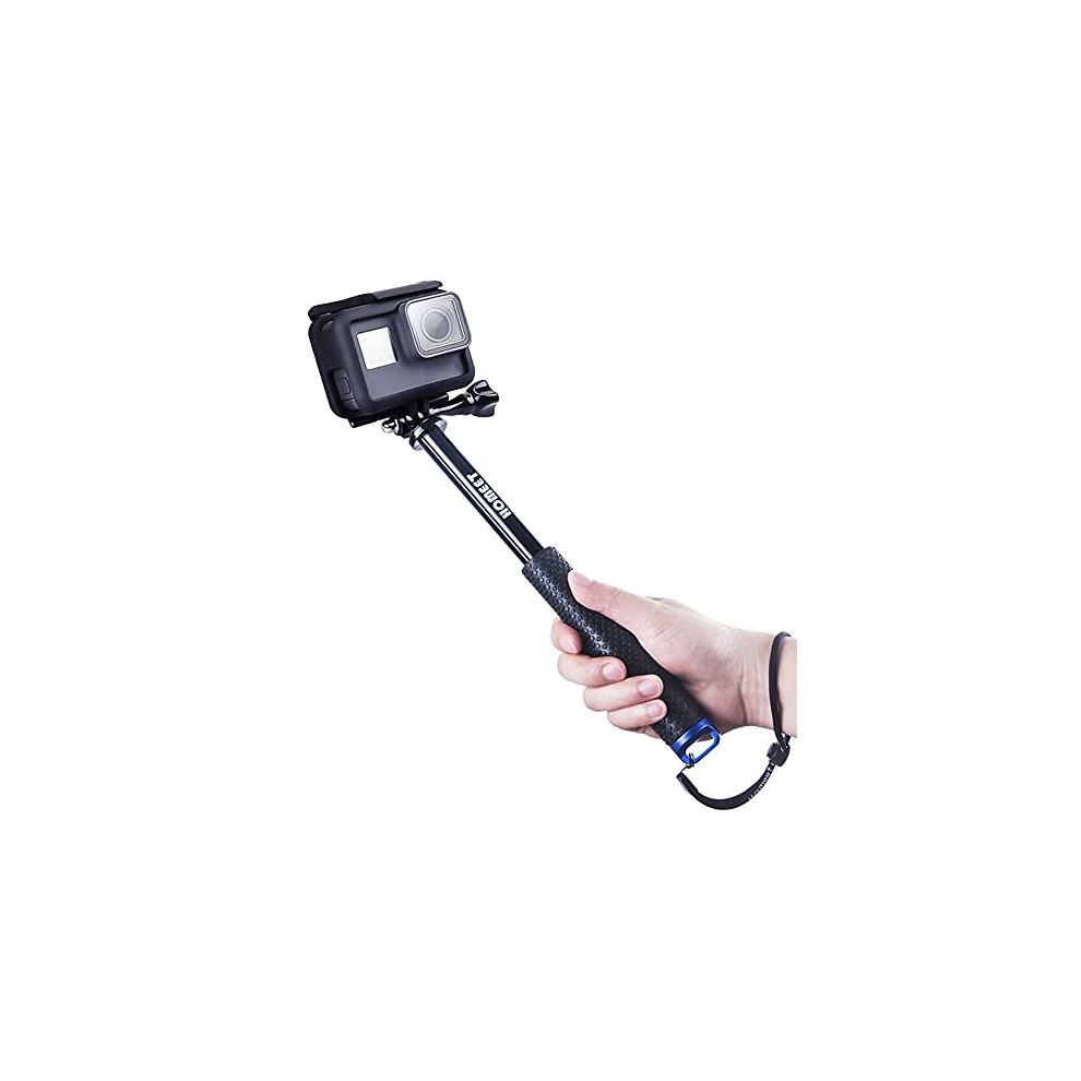 49Cm Selfie Stick Telescopic For Action Camera Waterproof Hand Grip Rubberized Aluminum Pole Extendable For Sjcam Akaso Garmin Virb Dbpower Yi 4K 654070744144