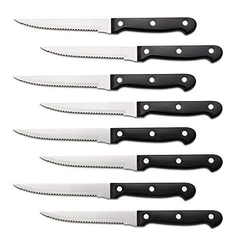 8 Triple Rivet 45 Steak Knife Set Black
