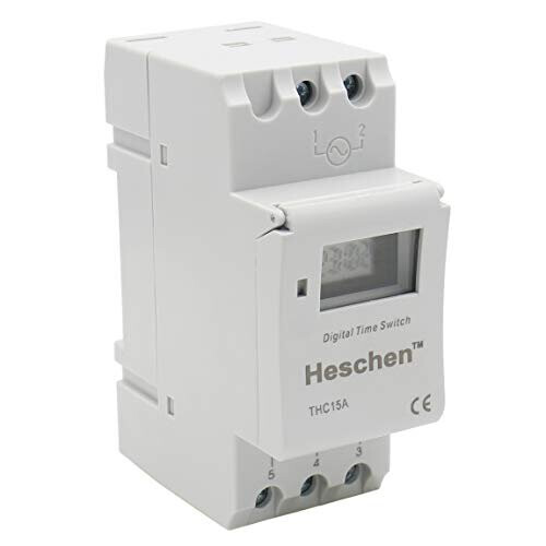Digital LCD Power Weekly Programmable Timer Relay Switch THC15A AC 220240V 16 Amp SPST 35mm DIN Rail