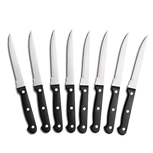 8 Triple Rivet 45 Steak Knife Set Black 1