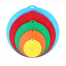 Silicone Suction Lids Reusable Silicone Dustproof HeatResistant Cover Fit Any Round Container Flat Rim Great for Frying Pans Casseroles Woks 5 Sizes