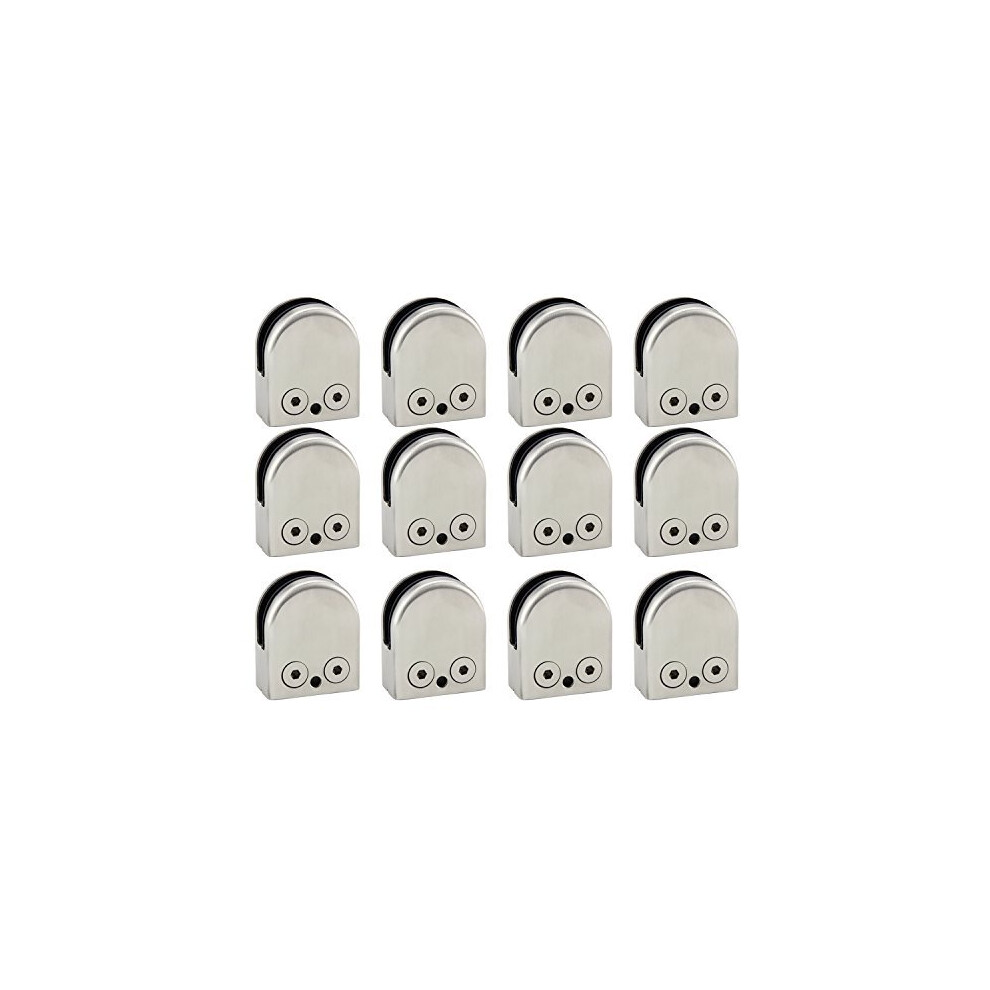 12 X 810Mm Stainless Steel 304 Glass Clamp Clip For Stair Window 12Pack Upgraded 763846447483