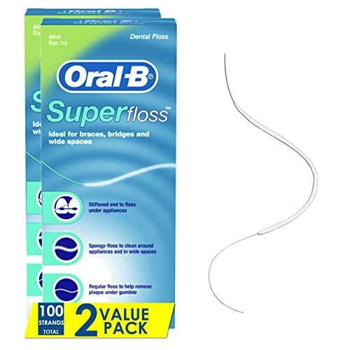 Oral-B Super Floss PreCut Strands Mint 50 Count Twin Pack