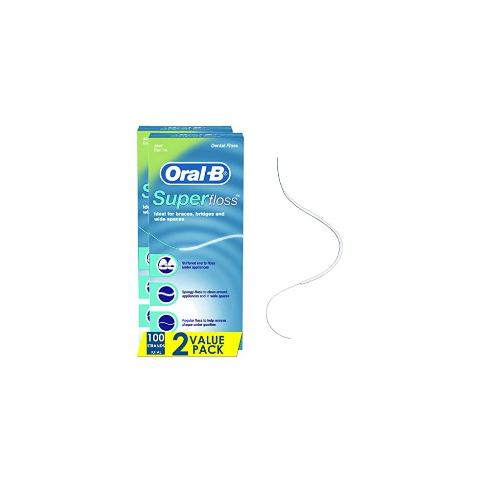Super Floss PreCut Strands Mint 50 Count Twin Pack