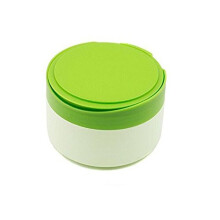 Contenitore per cipria in polvere verde, portatile, vuoto, in plastica, per la cura della pelle del bambino, dopo il bagno, con dispenser, per il