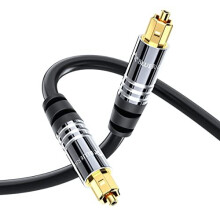 Digital Optical Audio Toslink Cable 2M Fiber Optic Aluminum Shell 24K GoldPlated Compatible with Home Theatre Sound Bar TV Xbox Playstation PS5 PS4