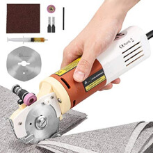 YJ65 Electric Fabric Cutter with 22mm Max Cutting Thickness 2400rpm Blade Rotating Speed 65mm Blade Size Automatic Sharpening Function Ideal for