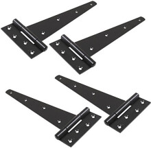 2X Pairs of Black 14350mm Heavy Duty Tee Hinges Long GateShedDoor T Hinges