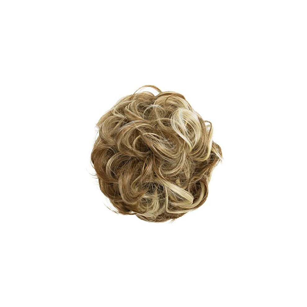 Caisha Unisex Brown Prettyshop Hairpiece Scrunchy Updo Bridal Hairstyle Voluminous Slightly Wavy Messy Bun Blond Mix G32e