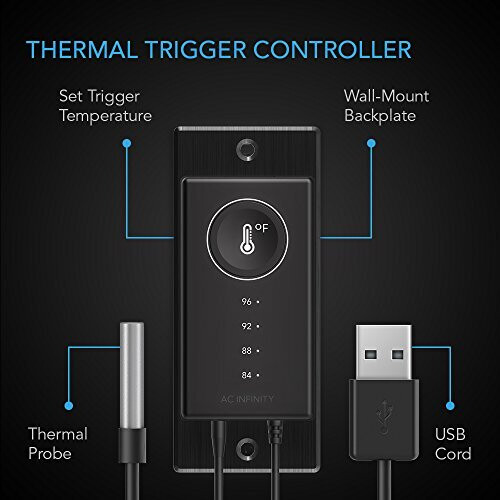 CONTROLLER 1 Thermal Trigger for USB Fans and Devices Computer AV Cabinet Xbox Playstation Cooling 2