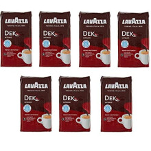 7 x LAVAZZA DEK Intenso Decaffeinated Ground Coffee 250g Italian Espresso