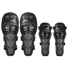4Pcs Motorcycle Knee Elbow Protector Motocross Racing Knee Shin Guard Pads Protective Gear for Adults Black