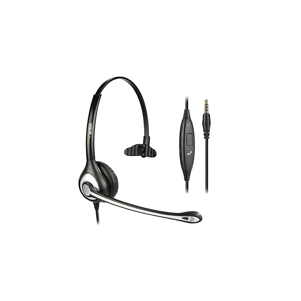 Wired Cell Phone Headset Mono With Noise Cancelling Mic 35Mm Phone Headset For Iphone Samsung Galaxy Huawei Htc Lg Zte Blackberry Mobile Phone Ipad 714983122924