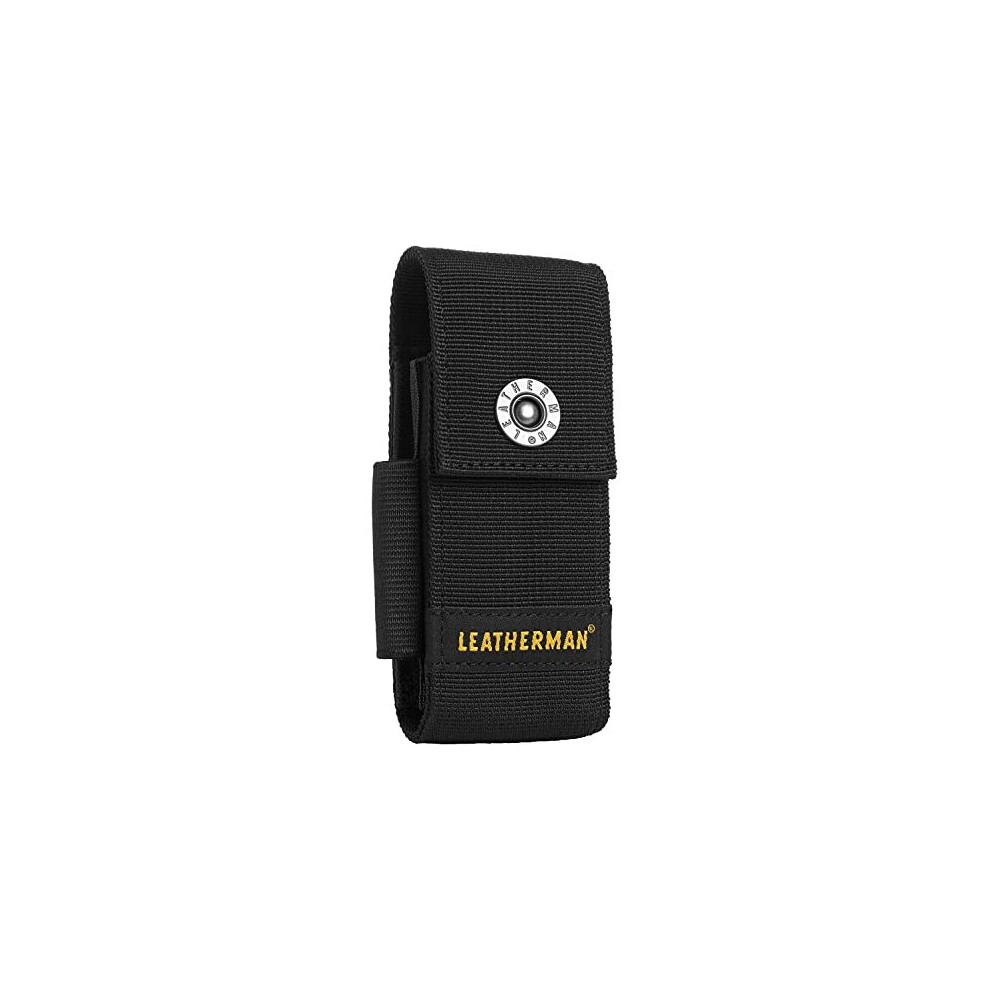 Leatherman Nylon Holster With Pockets Suitable For Charge Crunch Rebar Rev Sidekick Skeletool Wave And Wingman Models Size Large In Black