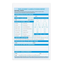 A5 School Accident Report Book - 2-Part Duplicate, 50 Reports, Carbonless NCR, Tick-Box & Injury Diagram