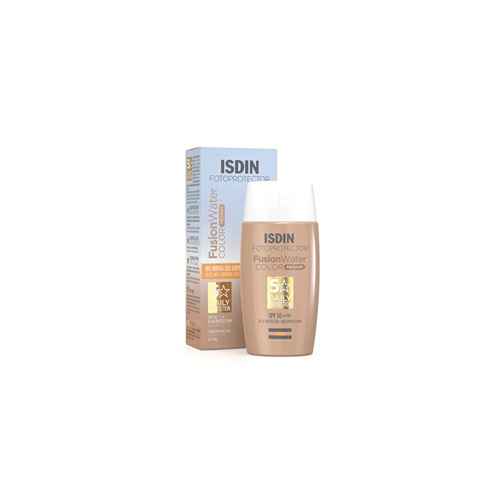 Photos - Sun Skin Care Fusion Water Color SPF 50 Medium 50ml Tinted daily facial sun cream Ultralight texture