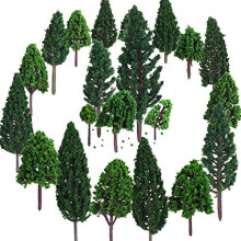 Bememo 22 pezzi Alberi modello 1,18-6,29 pollici Alberi modello misti Alberi treno Alberi ferrovia Paesaggio Diorama Alberi architettura per fai
