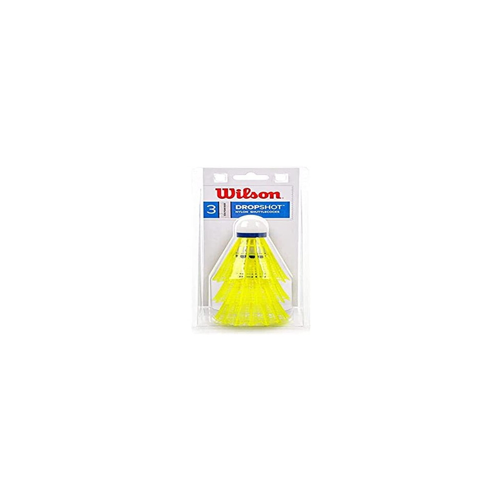 New Wilson Dropshot Clamshell Shuttlecocks One Pack Yellow Size 3