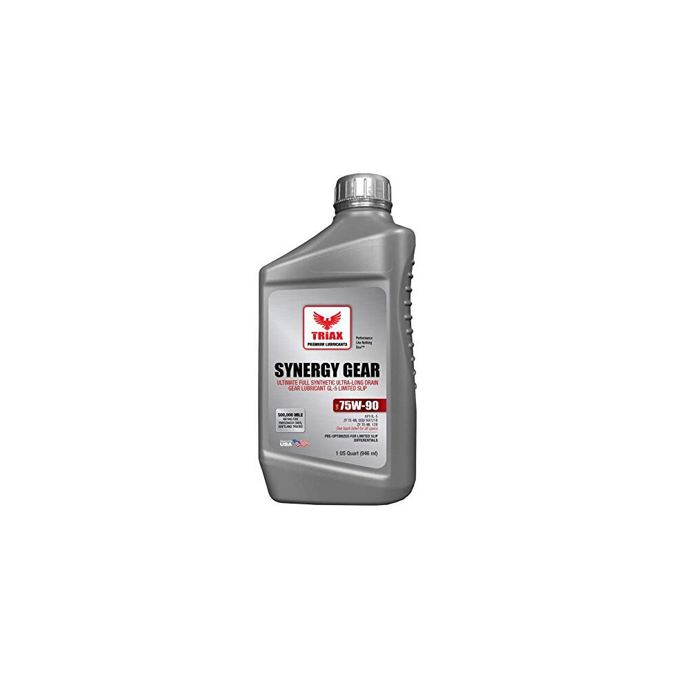 Synergy Gear Max 75W90 GL5 Limited Slip Ultra Long Drain 500k Miles Manual Transmission GearDifferential Lubricant 1 Quart