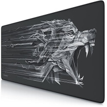 Titanwolf XXL Speed Gaming Mouse Mat 900 x 400 mm XXL Mouse Mat Table Mat with Titanium Wolf Motif Improves Precision and Speed Stable Grip on Smooth