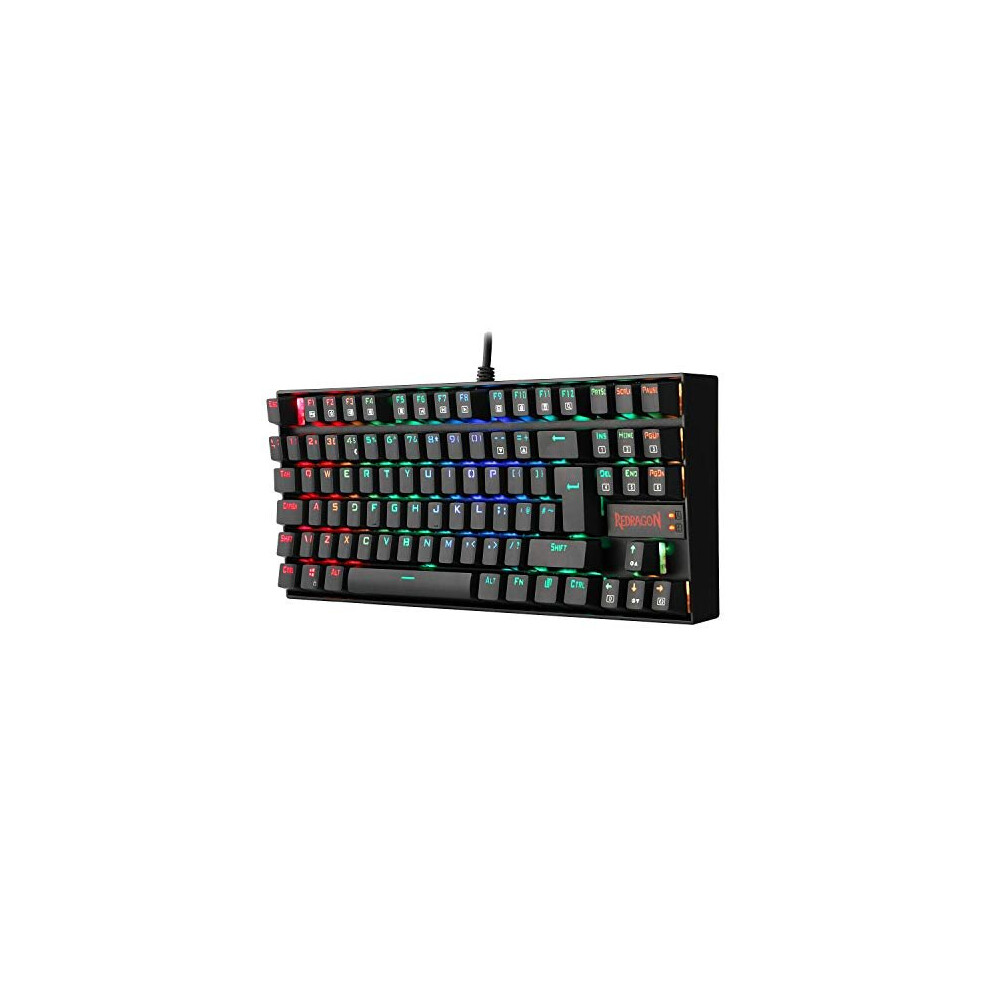 Redragon Black,Red K552 60 Mechanical Gaming Keyboard Rgb Backlit Wired With Red Switches For Windows Gaming Pc Uk Qwerty Black