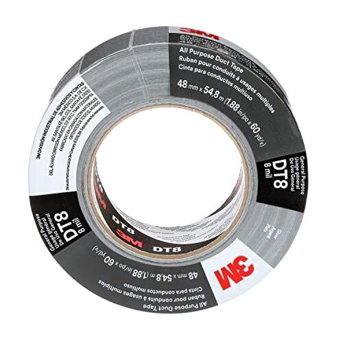 3M DT823S All Purpose Duct Tape DT8 Silver 48 mm x 23 m 02 mm Individually Wrapped