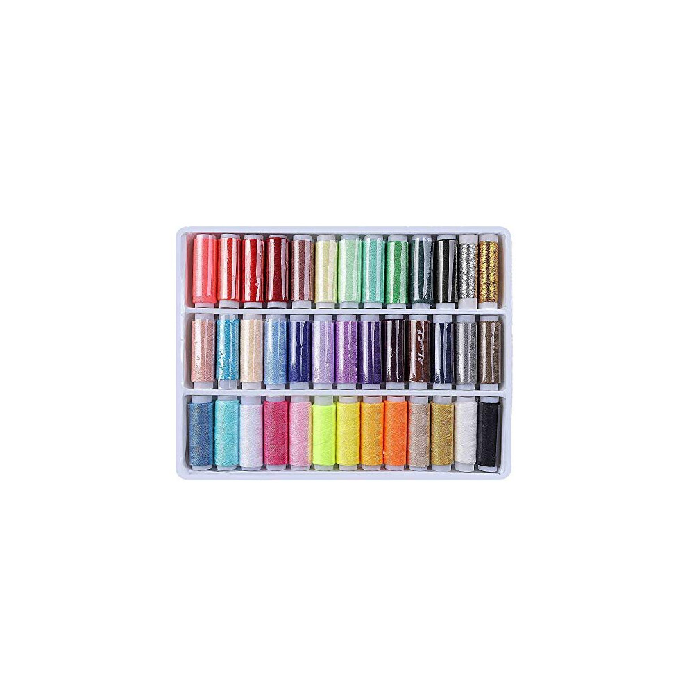 Thread for Sewing Sewing Spools Colored Polyester Sewing Supplies Kit Ideal for Quilting Stitching Hand Sewing Machine Sewing 39 Packs